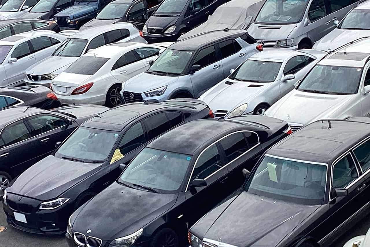買取車が並んでいる様子